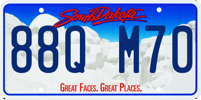SD license plate 88QM70