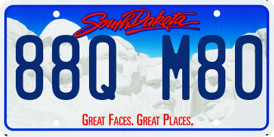 SD license plate 88QM80