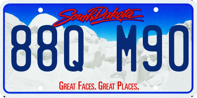 SD license plate 88QM90