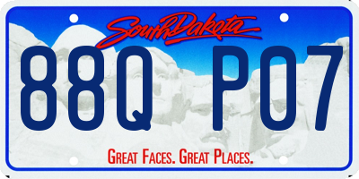 SD license plate 88QP07
