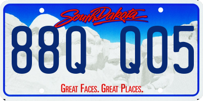 SD license plate 88QQ05