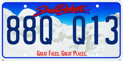 SD license plate 88QQ13
