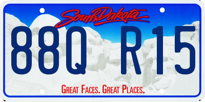 SD license plate 88QR15