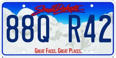 SD license plate 88QR42