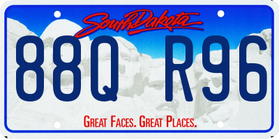 SD license plate 88QR96