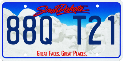 SD license plate 88QT21