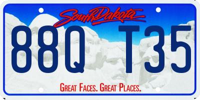 SD license plate 88QT35