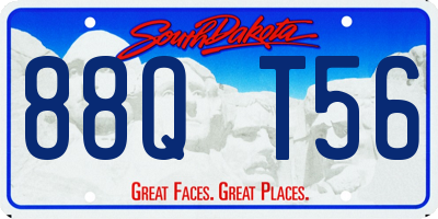 SD license plate 88QT56