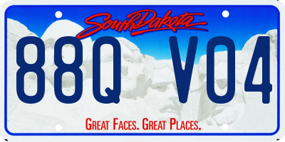 SD license plate 88QV04