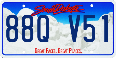 SD license plate 88QV51