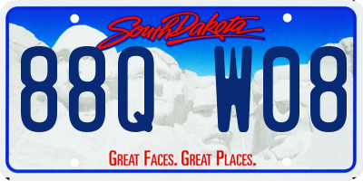 SD license plate 88QW08