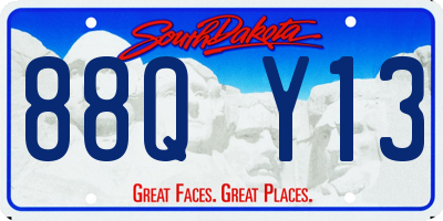SD license plate 88QY13