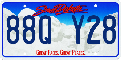 SD license plate 88QY28