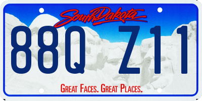 SD license plate 88QZ11