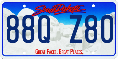 SD license plate 88QZ80