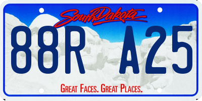 SD license plate 88RA25