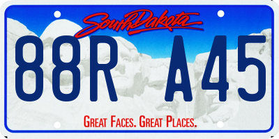 SD license plate 88RA45