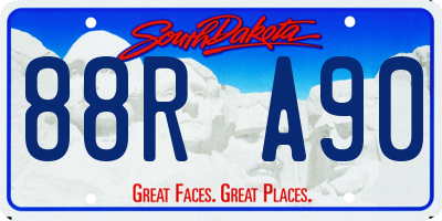 SD license plate 88RA90