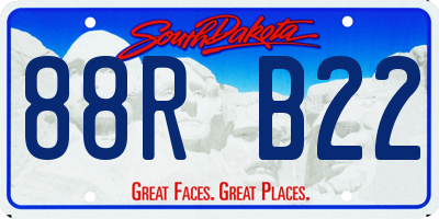 SD license plate 88RB22