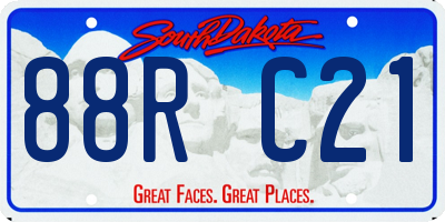 SD license plate 88RC21