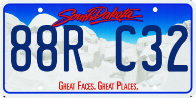 SD license plate 88RC32