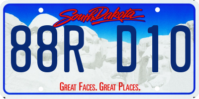 SD license plate 88RD10