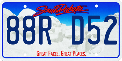 SD license plate 88RD52