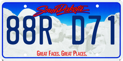 SD license plate 88RD71