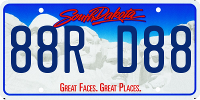 SD license plate 88RD88