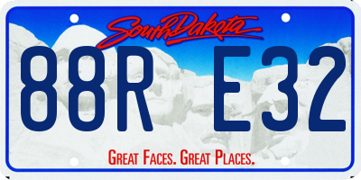 SD license plate 88RE32