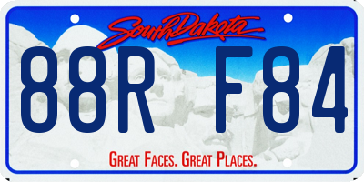 SD license plate 88RF84