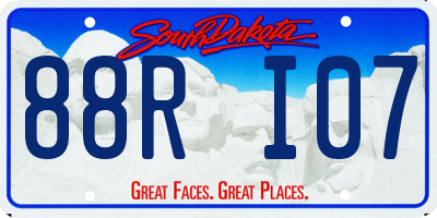 SD license plate 88RI07