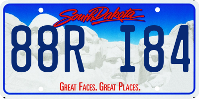 SD license plate 88RI84