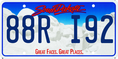 SD license plate 88RI92