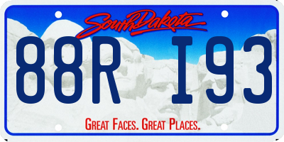 SD license plate 88RI93