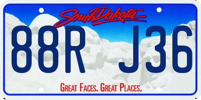 SD license plate 88RJ36