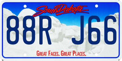 SD license plate 88RJ66