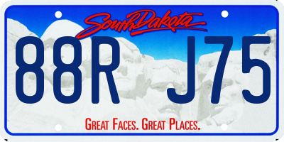SD license plate 88RJ75