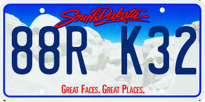 SD license plate 88RK32