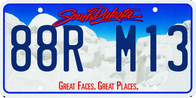SD license plate 88RM13