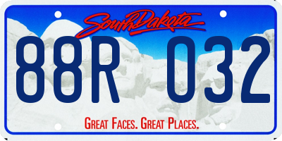 SD license plate 88RO32