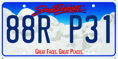 SD license plate 88RP31