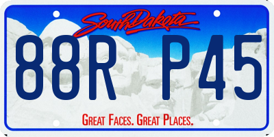 SD license plate 88RP45