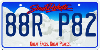 SD license plate 88RP82