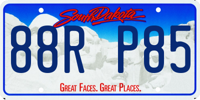 SD license plate 88RP85