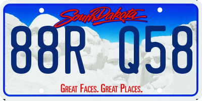 SD license plate 88RQ58