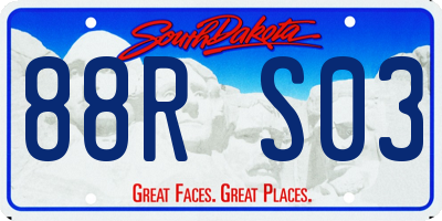 SD license plate 88RS03