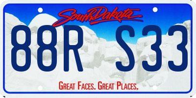 SD license plate 88RS33