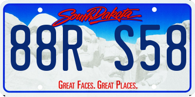 SD license plate 88RS58