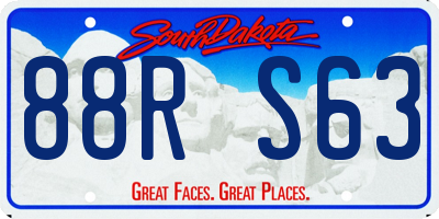 SD license plate 88RS63
